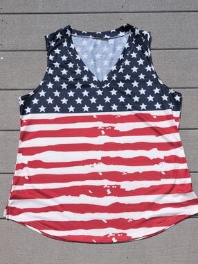 Gracyoga American Flag Tank Top | Women's  Sleeveless Stars & Stripes Shirt
